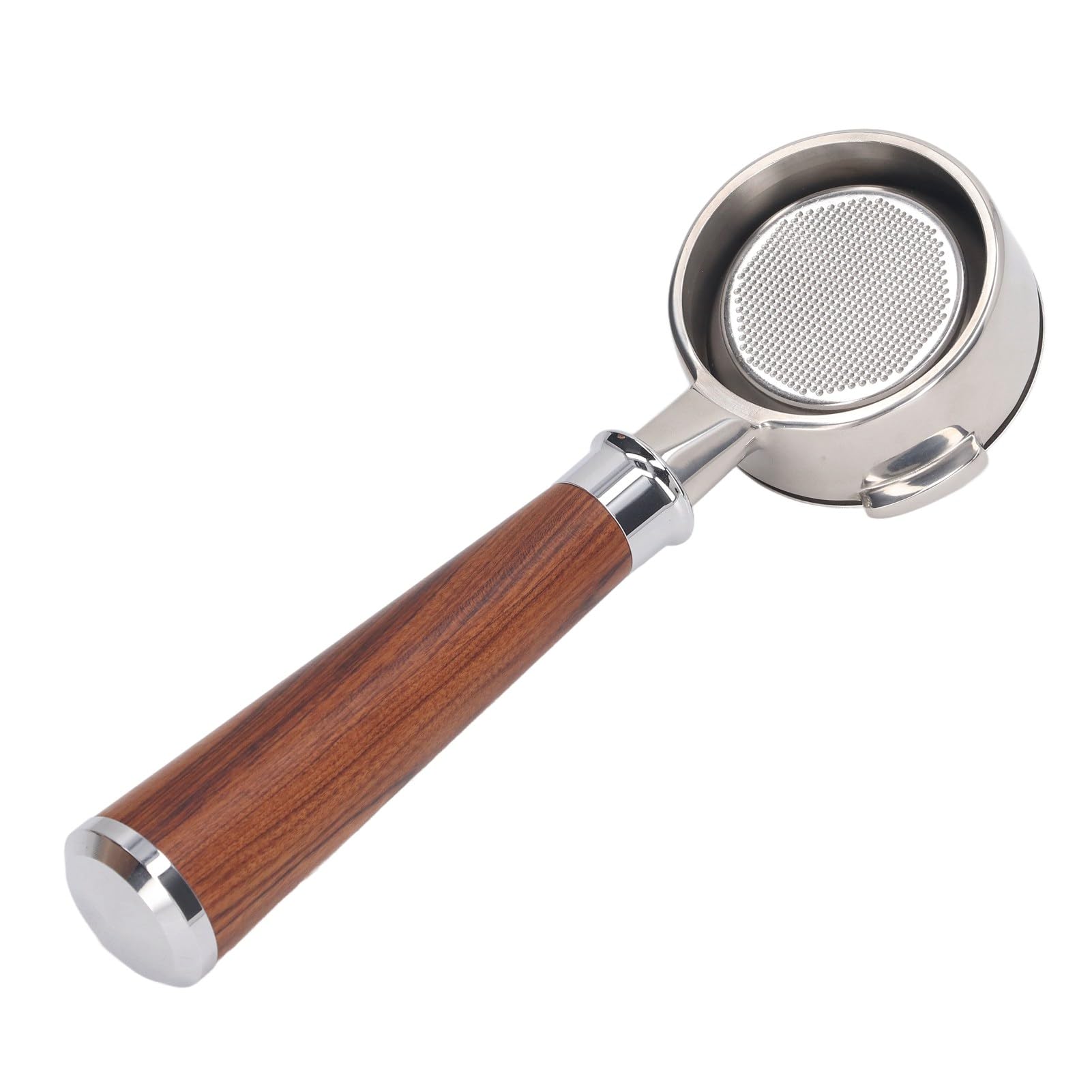 Portafiltro de café, portafiltro de 3 orejas con cesta de filtro de 58 mm for cafetera Nuova, mango de portafiltro de 58 mm, portafiltro sin fondo desmontable de acero inoxidable (un palo de rosa negr
