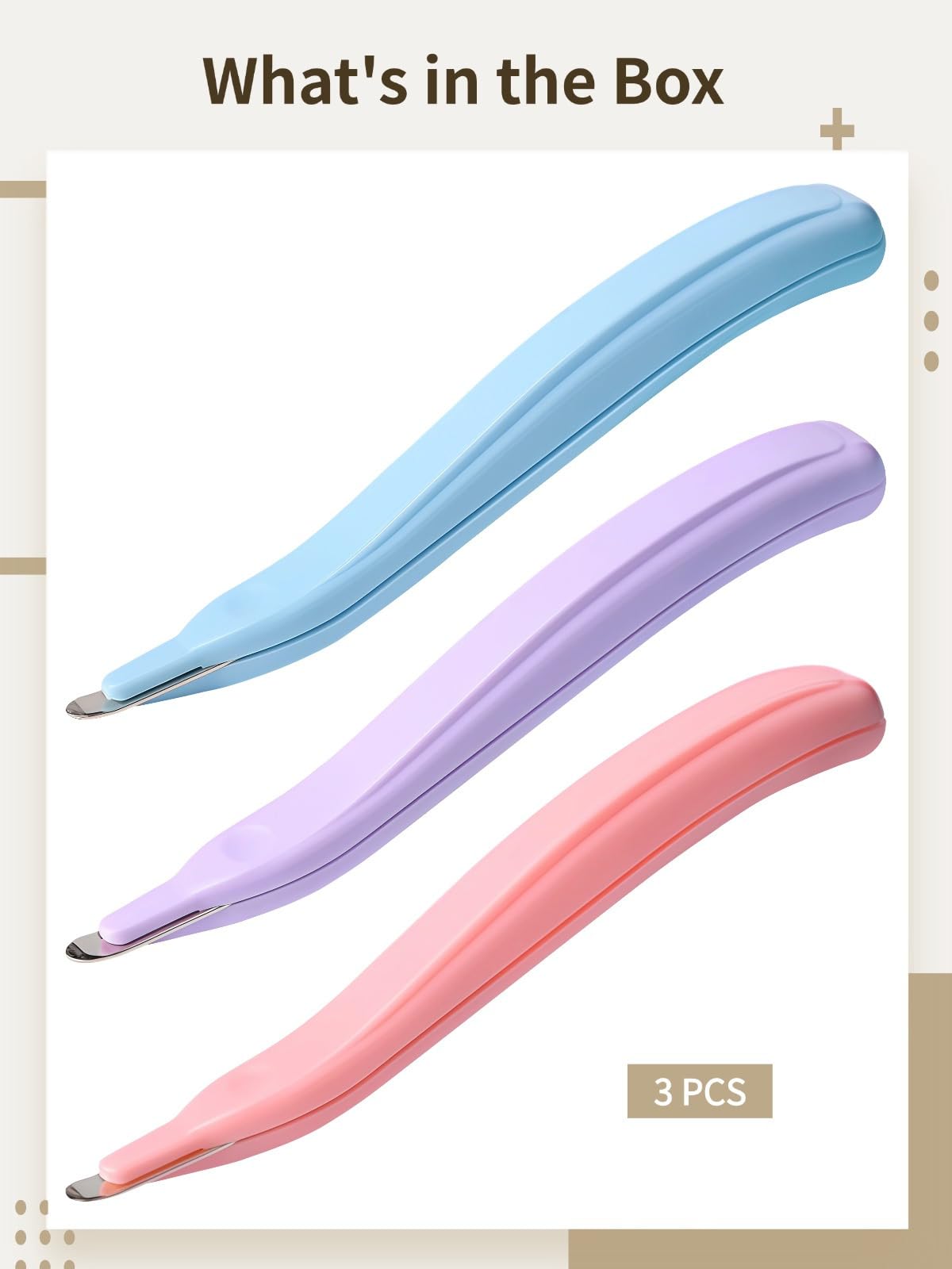 Set di 3 levapunti semplice con manico ergonomico, strumento di rimozione senza sforzo, adatto per graffette da 10, 24/6, 26/6, per ufficio, casa, scuola