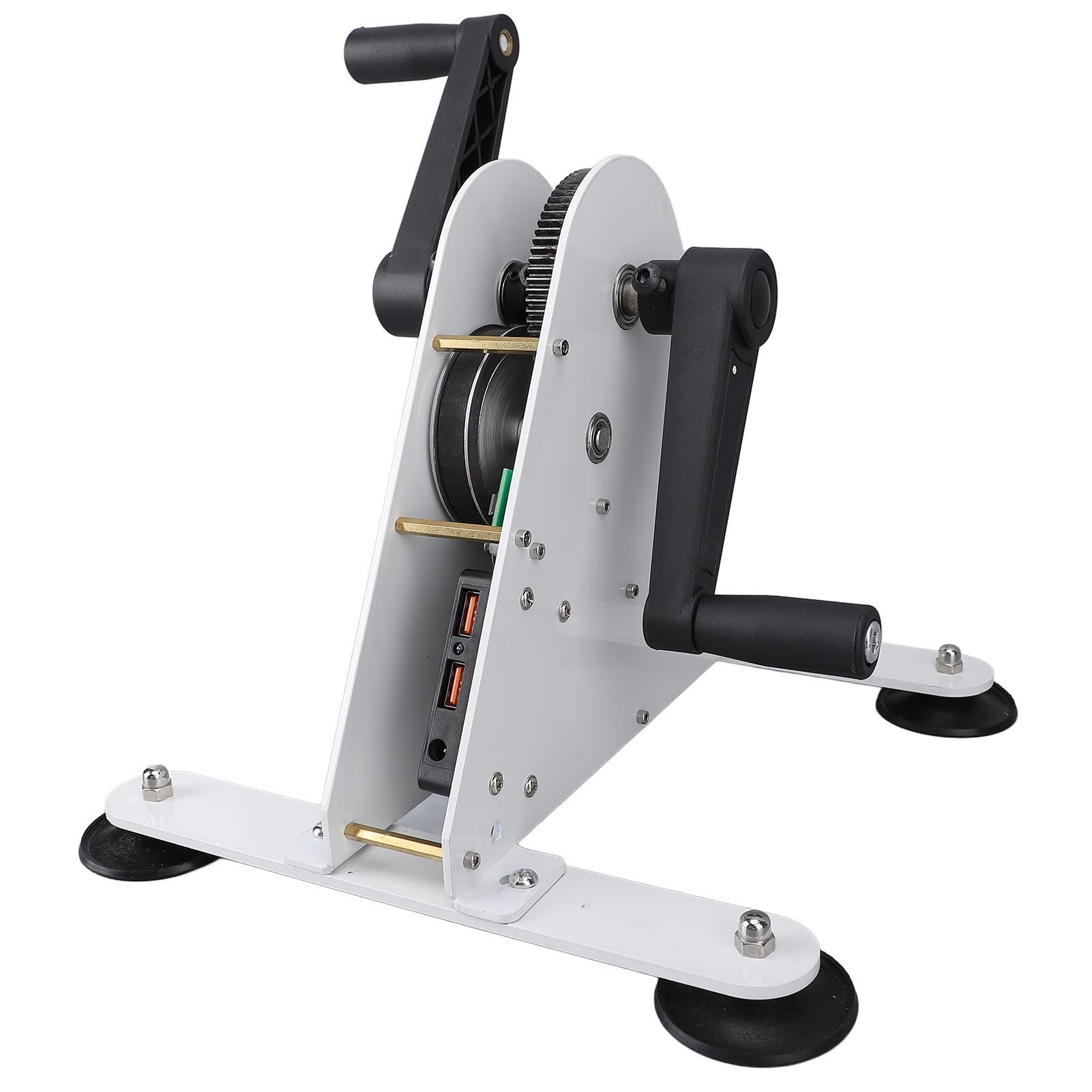 Generador de manivela portátil de 50 W con salida DC 1-35 V, generador de pedal con 2 puertos USB de carga rápida para energía fuera de la red y respaldo en el hogar
