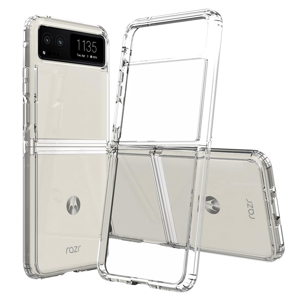 Sucnakpfor Motorola Razr-2023 Case: Premium Clear Back Panel + TPU Bumper Cover for Moto Razr 2023（YKL Clear）