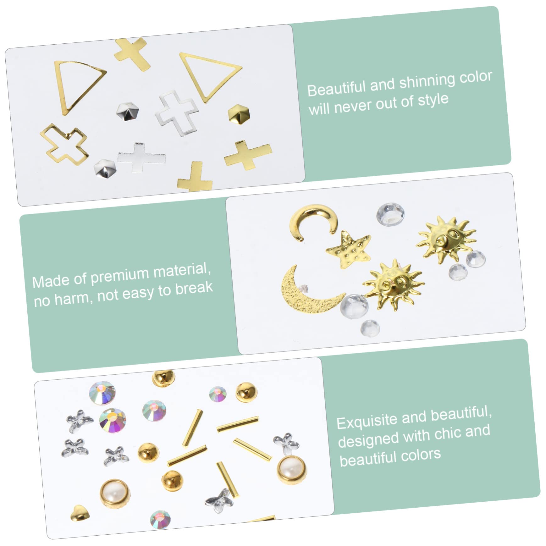 VICASKY 4 set Set Accessori Per Unghie Per Unghie Borchie Per Unghie Decorazioni Per Nail Art Ciondoli Per Unghie Accessori Per Unghie Decorazioni Per 9 scatole*4