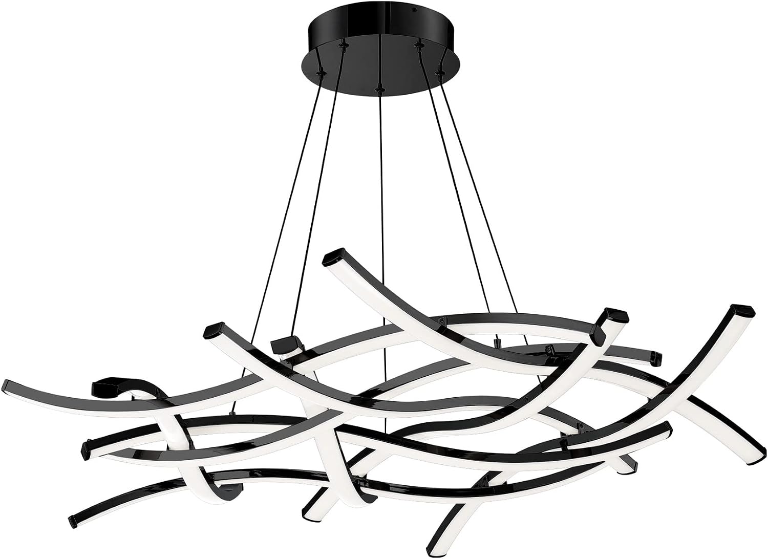 WAC Lighting dweLED, Divergence 44in LED Chandelier in Black