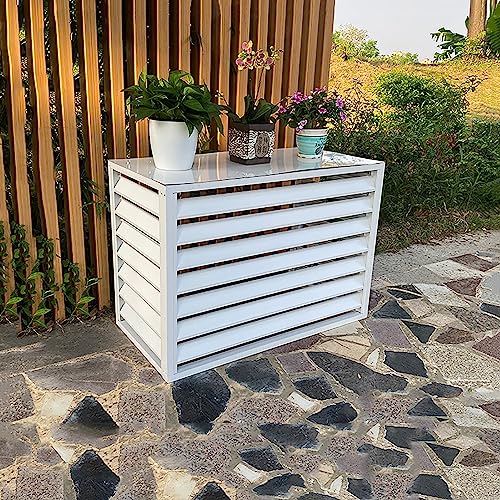 Cubierta de aluminio para aire acondicionado, resistente a la intemperie, protección de bomba de calor, caja de basura autónoma, ideal para unidades HVAC, uso al aire libre