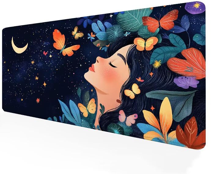 Grand tapis de souris fille pour un bureau gaming ordonné au quotidien