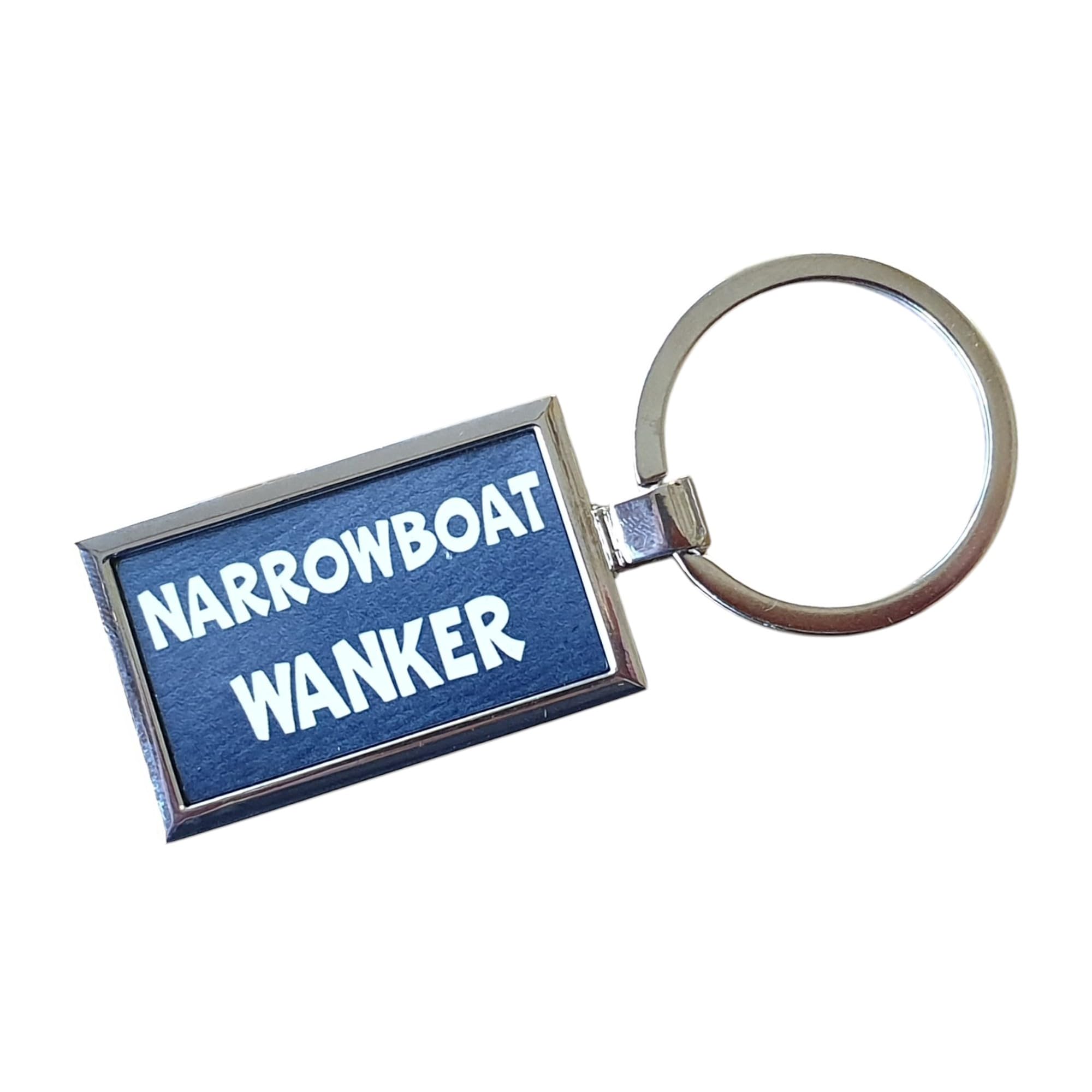 Decalarama Chrome Boating Keyring Gift - Narrowboat Wanker - Nice Fun Cute Cheeky Metal Key Chain Novelty Present