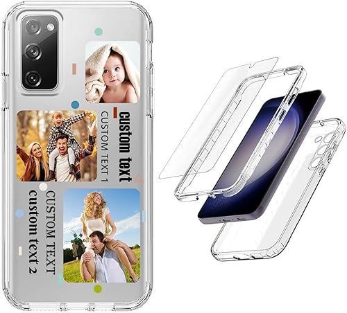 Vista 248 de Funda transparente 3 en 1 diseñada para teléfono Galaxy S21, Plus/Ultra/FE 5G Samsung, capas protectoras híbridas [protector de pantalla] Borrar 05