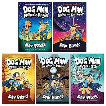 Dog Man Series 6-10 Collection 5 Books Collection Set By Dav Pilkey Brawl of the Wild, For Whom the Ball Rolls, Fetch-22, Grime and Punishment, Mothering Heights
