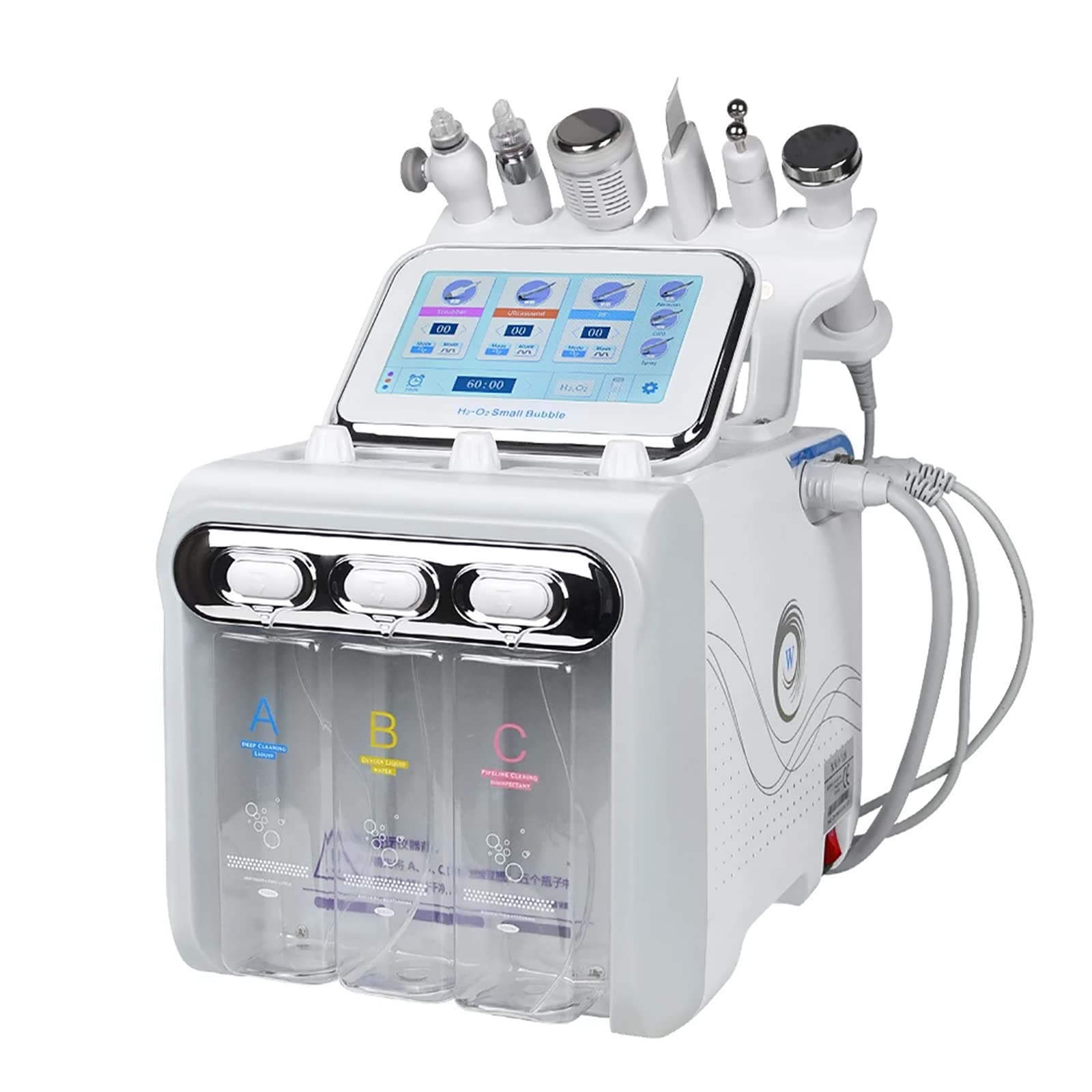 Machine de beauté faciale à l'hydrogène et à l'oxygène, Hydro Dermabrasion Soin de la Peau Appareil de beauté pour Nettoyage Profond Peau Rajeunissement,6 in 1