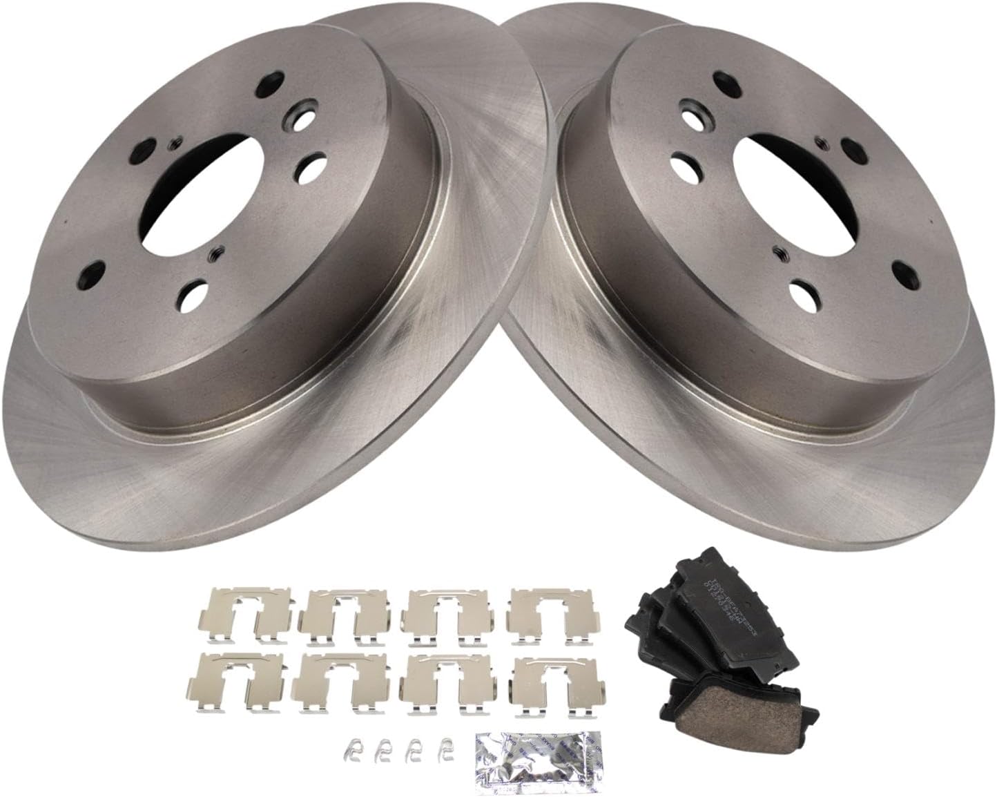 TRQ Rear Brake Pad & Rotor Kit Brake Pads Brake Rotor Ceramic Compatible with 2018-2023 Toyota Camry