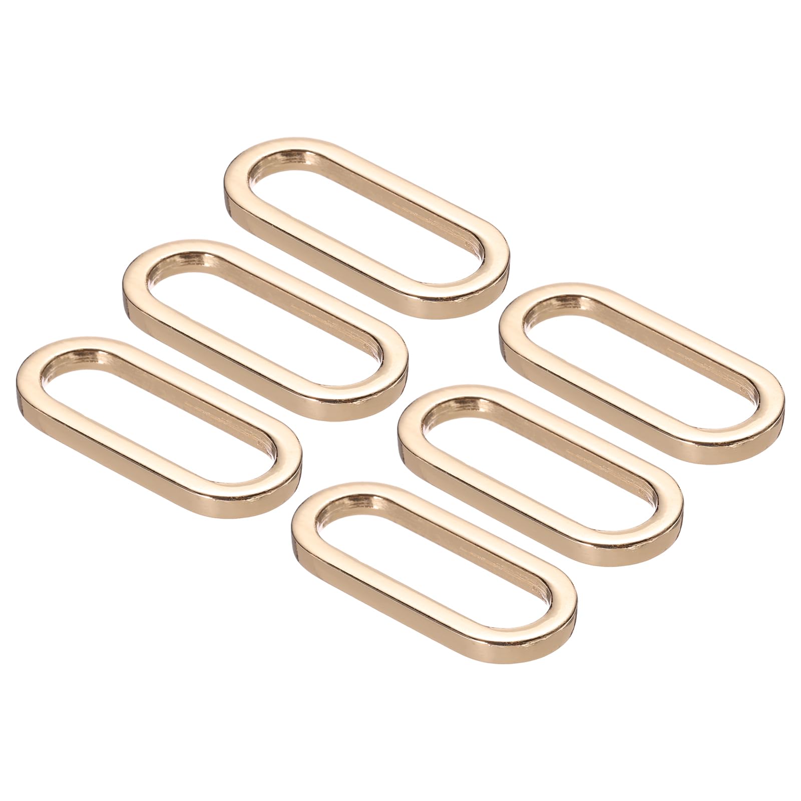 PATIKIL 1.2 Inch Metal Oval Ring Buckle, 6 Pack Adjustable Buckle Loops Non Welded Strap Fastener for Backpack Bag Belt Gold