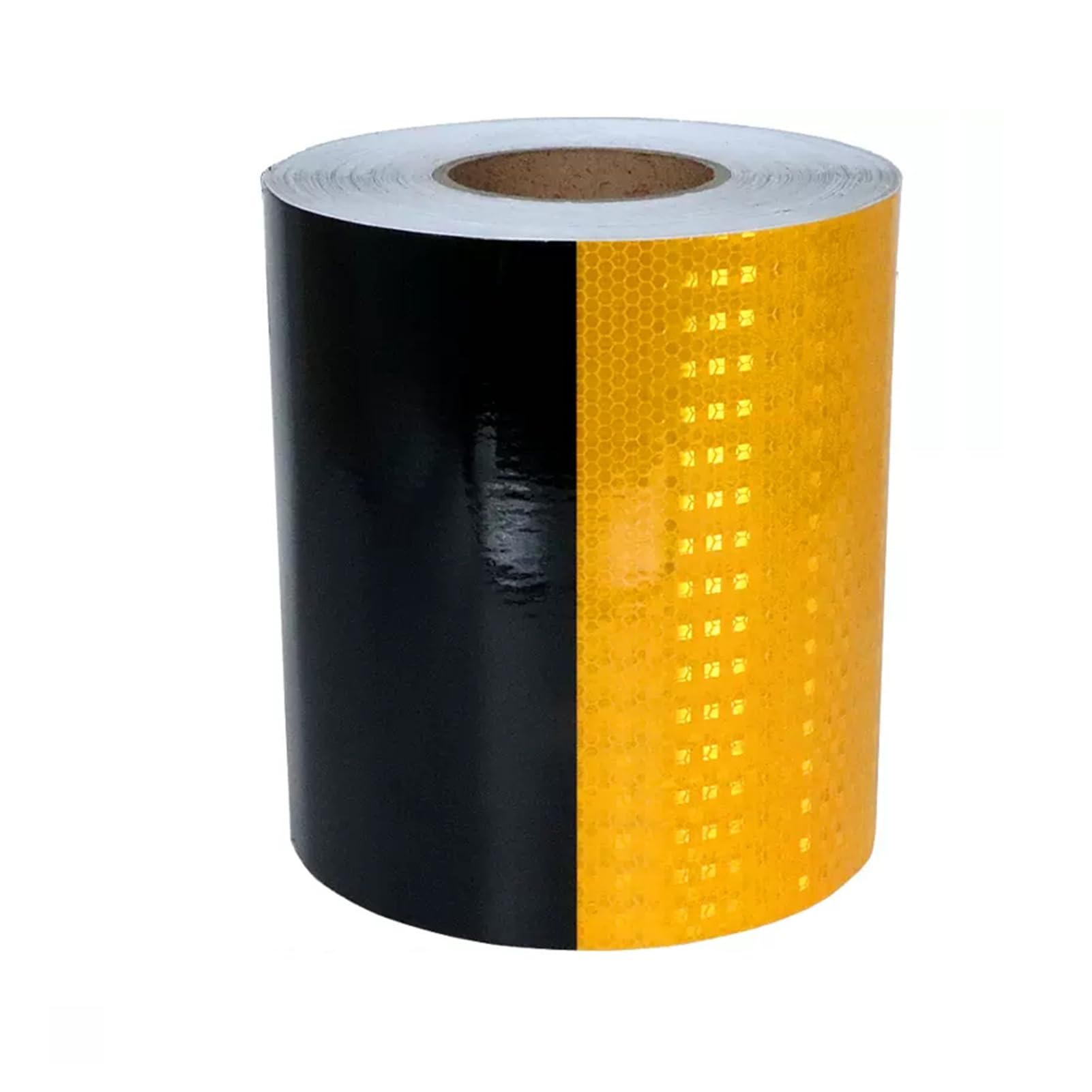 taśma odblaskowa, taśma fluorescencyjna, fluorescencyjne paski odblaskowe, samoprzylepna taśma odblaskowa do rowerów, samochodów, statków, motocykli, płaszcz przeciwdeszczowy (czarno-żółty, 5 cm x 50