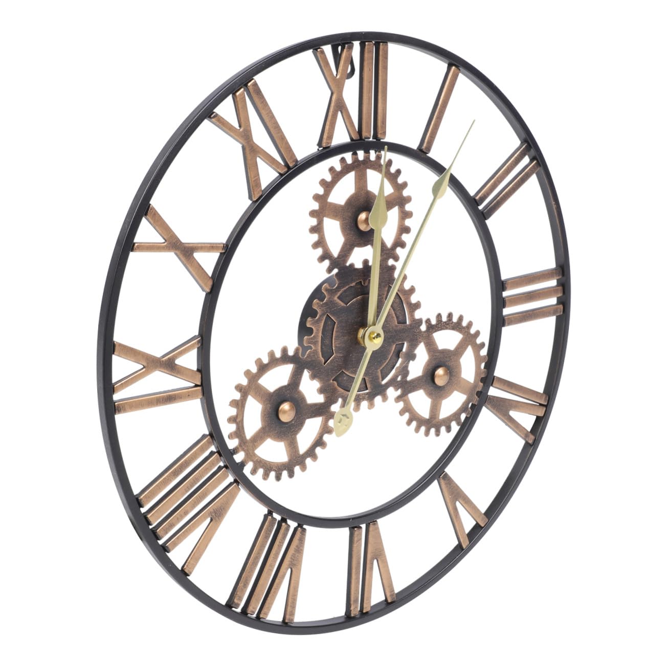 Horloge murale ronde en fer or Cabilock style américain pour salon