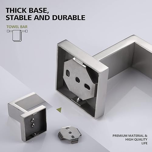 Miniatura 8 de KOKOSIRI Toallero individual de 36 pulgadas, soporte para toallas de cocina de baño, toallero de acero inoxidable SUS304 montado en la pared, níquel