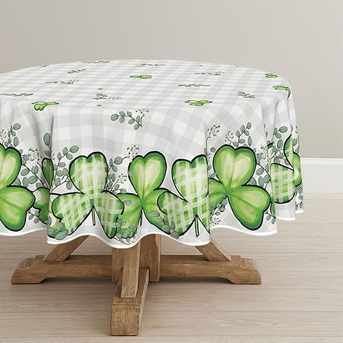 Miniatura 9 de Horaldaily Mantel del día de San Patricio de 60 x 84 pulgadas, mantel de eucalipto de búfalo a cuadros para decoración de fiestas, pícnic, cena