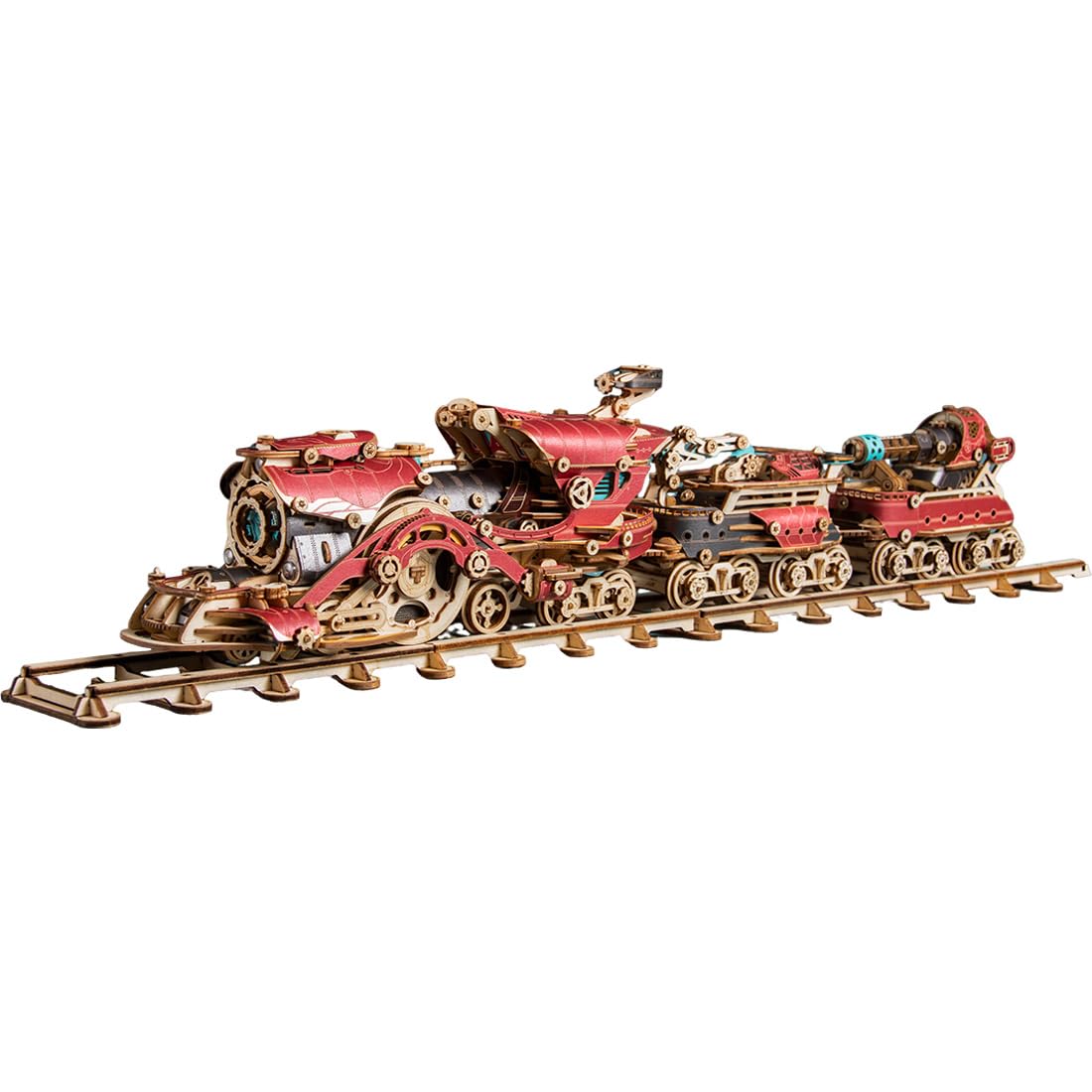 Zestaw modeli pociągu parowego 3D, wiktoriański, steampunk, DIY, drewniane, mechaniczne puzzle ze światłami LED, rękodzieło edukacyjne, dekoracja domu, prezent dla dorosłych i nastolatków, 800 szt