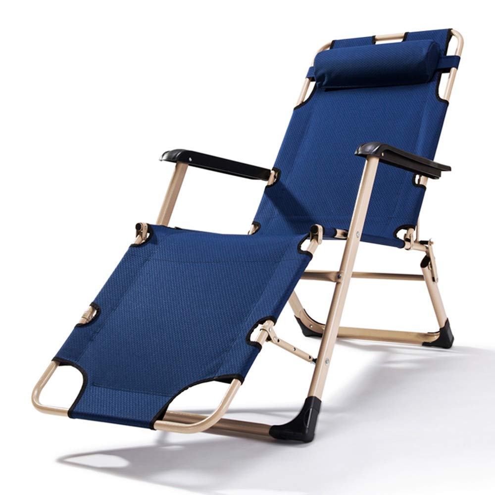 Chaise pliante de bureau bleue et lit de sieste de loisirs 178x52x30cm