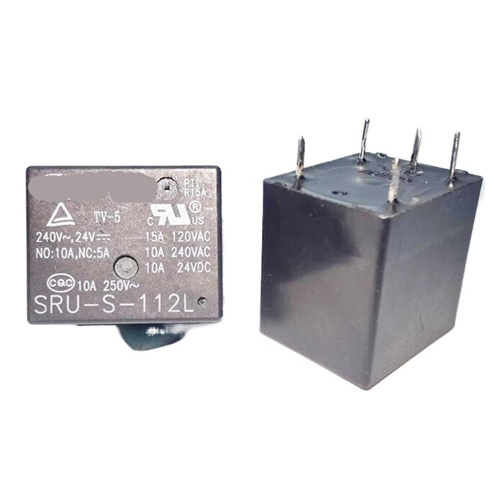 Relais SRU-S-112L 12V 15A avec contacts haute conductivité à 5 broches