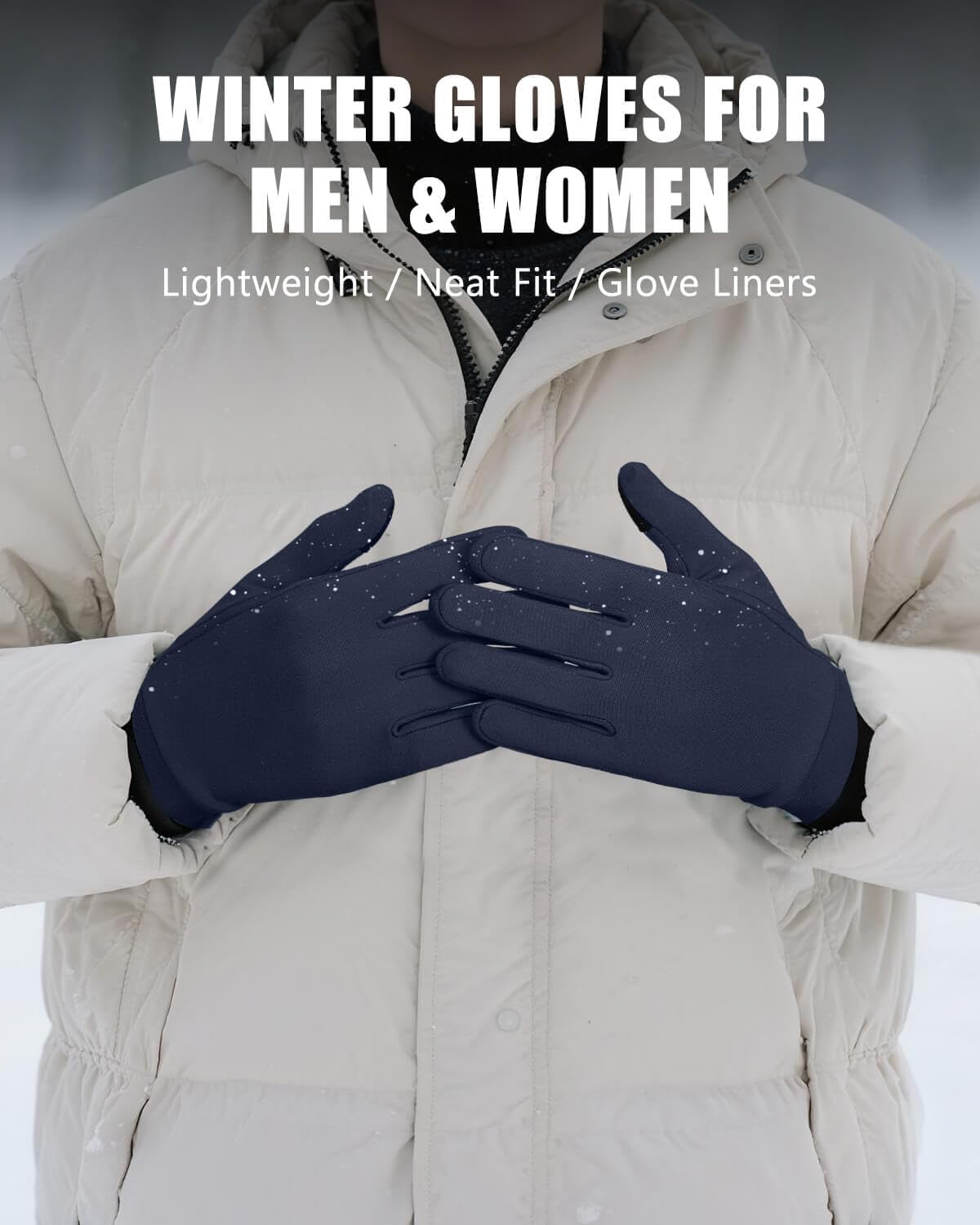 Aegend Lightweight Winter Gloves for Men Women, Warm Running Gloves Touchscreen Thermal Glove Liners for Cold Weather Driving, Cycling & Hiking, Non-Slip, Elastic Cuff, Stretchy, Durable