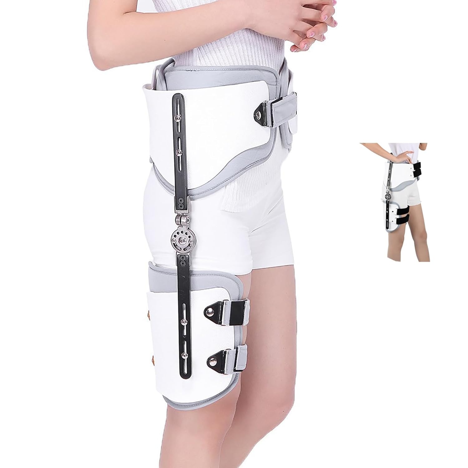 Adjustable Hip Joint brace Belt for men Stabilizer Brace Joint Protection Fixation Device Strap Orthosis Support Stretchable Support with Thigh and Hamstring Braces Women Men Universal(Left)