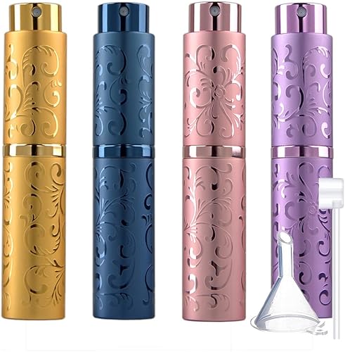 Botella de perfume Cameo portátil de 0.3 fl oz, botella recargable, mini atomizador, botella de perfume atomizador, botella de spray vacía de