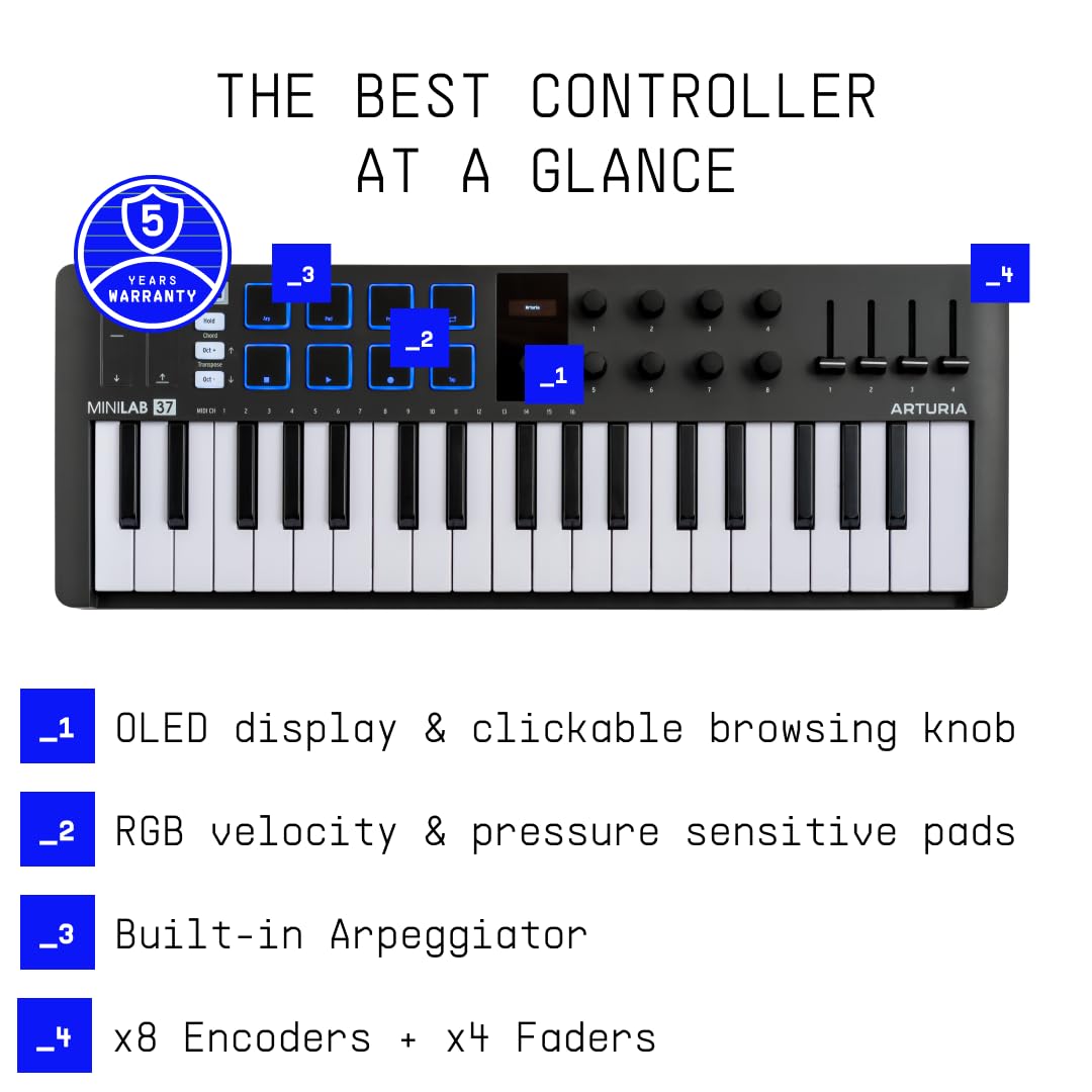 Arturia MiniLab 37 Schwarz