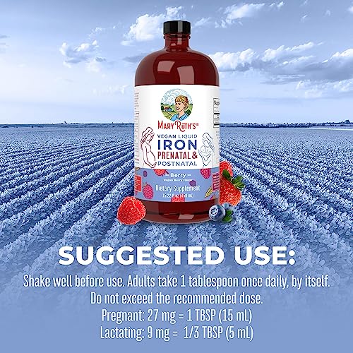 MaryRuth Organics | Liquid Iron Supplement Prenatal & Postnatal for Pregnant & Lactating | Iron Deficiency | Immune Support | Sugar/Gluten Free | Vegan | Non-GMO | 15.22 Fl Oz - Image 7