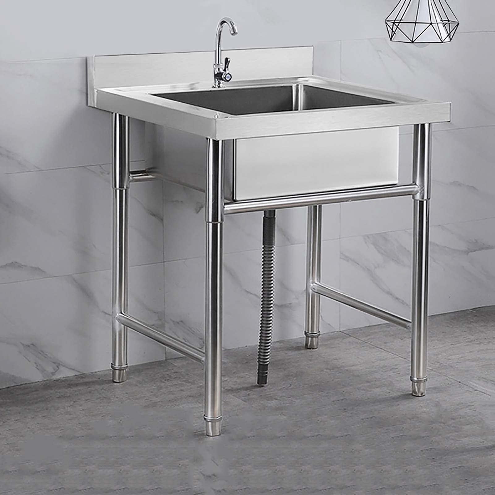 Évier intérieur et extérieur en inox pour l'aménagement du jardin et du cellier