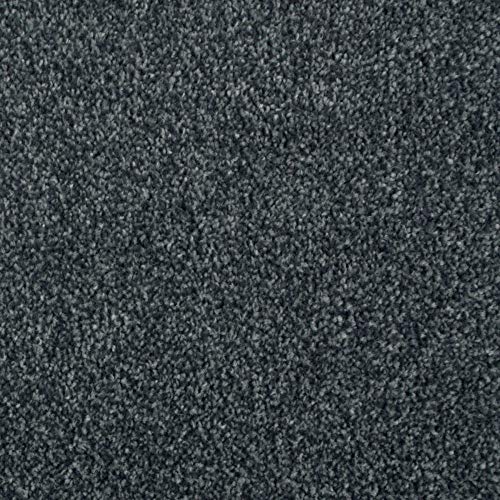 Monte Carlo Saxony Soft Pile Felt Back Carpet Hardwearing and Stain Resistant (4m x 2m, Dark Grey)
