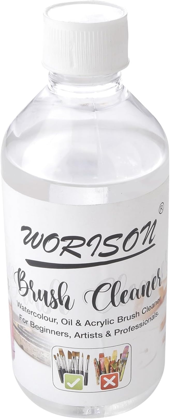 worison Oil and Acrylic Odorless Paintbrush Cleaner 200ml, Transparent