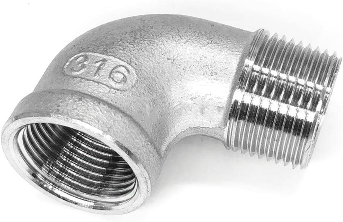 1/4" 3/8" 1/2" 3/4" 1" 1-1/4" 1-1/2" BSP Female To Male Thread 316 Stainless Steel 90 Degree Elbow Pipe Fitting Connector(1-1/2")
