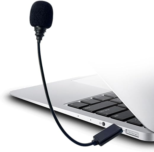 SEYUGOPTI USB Microphone for PC, USB-A Interface Laptop/Desktop Computer Clip-on Microphone, Plug &amp; Play, 10.23in