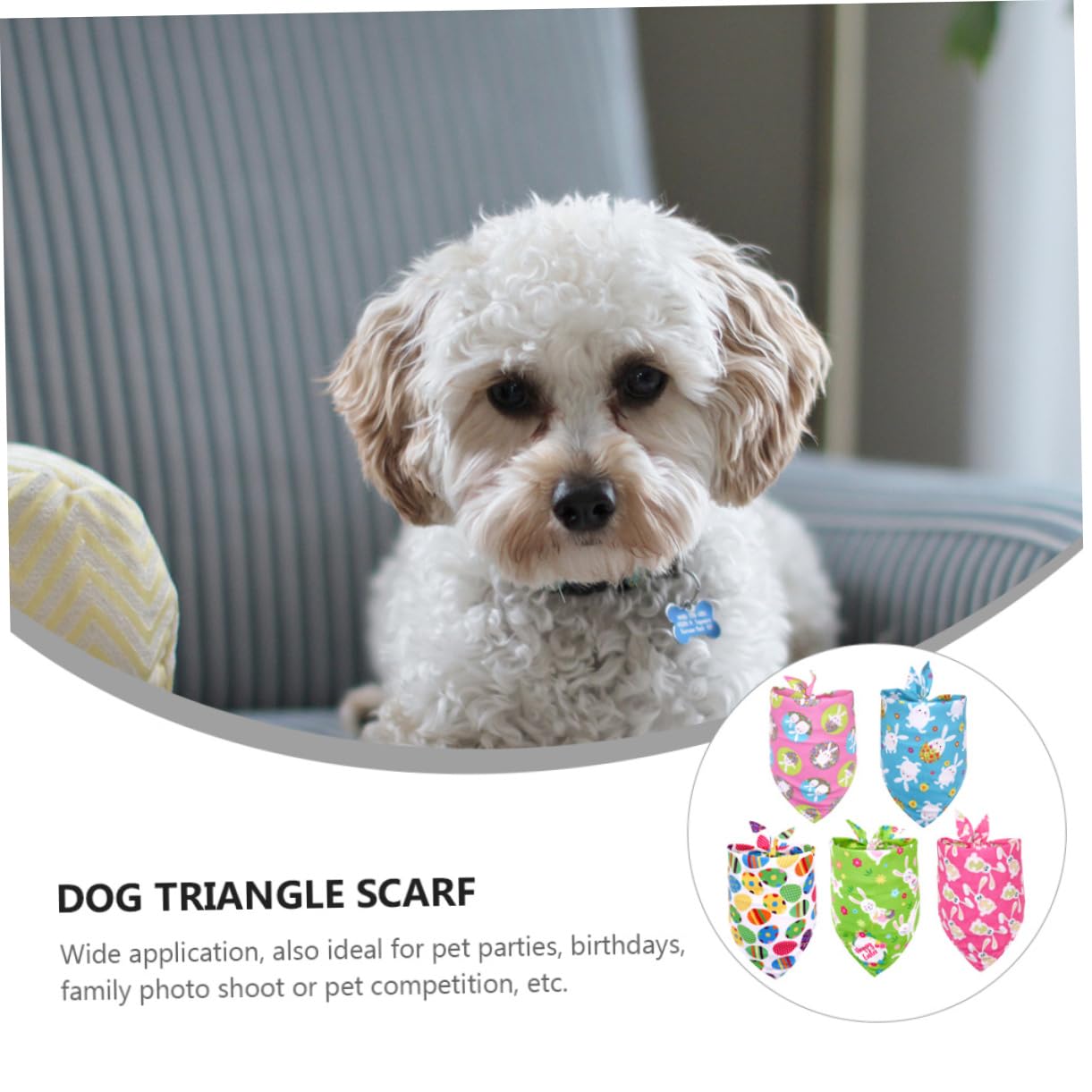 YARNOW 15pièces Bandanas Triangulaires pour Animaux De Compagnie Écharpes De Pâques Respirantes pour Chiens Et De Colorées Et Confortables