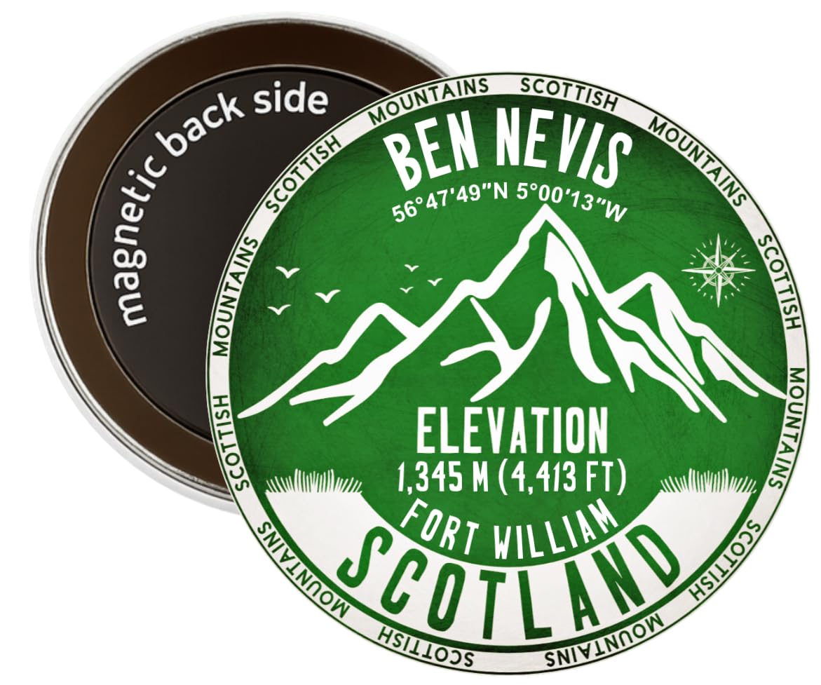 Nomad Charging Box Green Ben Nevis Scotland Round Decorative Fridge Magnet (Green)