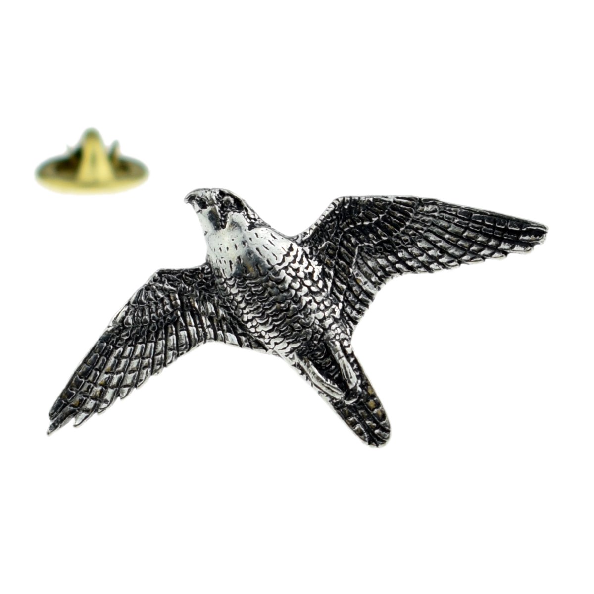 GTRB35 PEREGRINE FALCON Bird English Pewter Lapel Pin Badge XTSPBB35