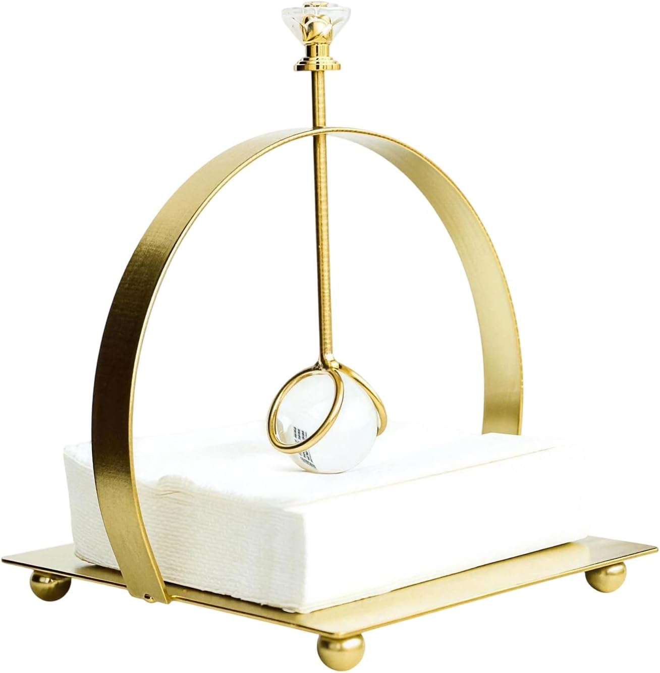 Napkin Holder for Table, Iron Tabletop Napkin Dispenser with Center Bar, Cocktail Paper Holder for Home Kitchen Restaurant Hotel Cafe Bar (Gold)