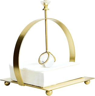 Napkin Holder for Table, 5.3inch Square Iron Flat Napkin Dispenser