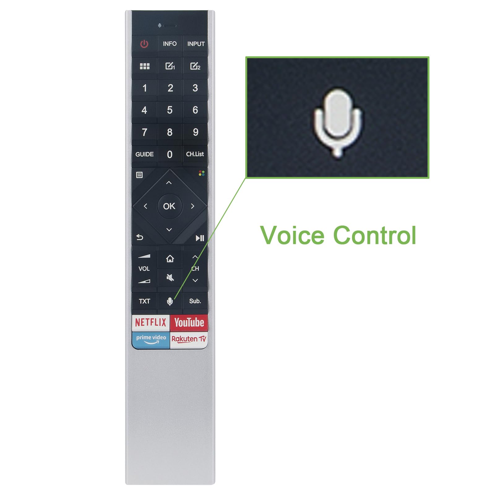 ERF6A62 Telecomando di ricambio Fit for Hisense OLED 4K Smart TV VOICE Remote H5508B H55O8B H50U7B H5508B H55U8B H65U8B 50U7QF