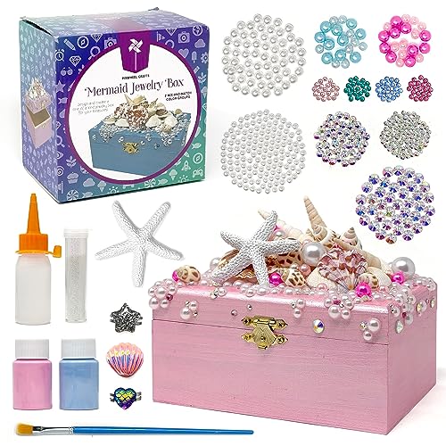 Pinwheel Crafts Mermaid DIY Jewelry Box Kit for Girls
