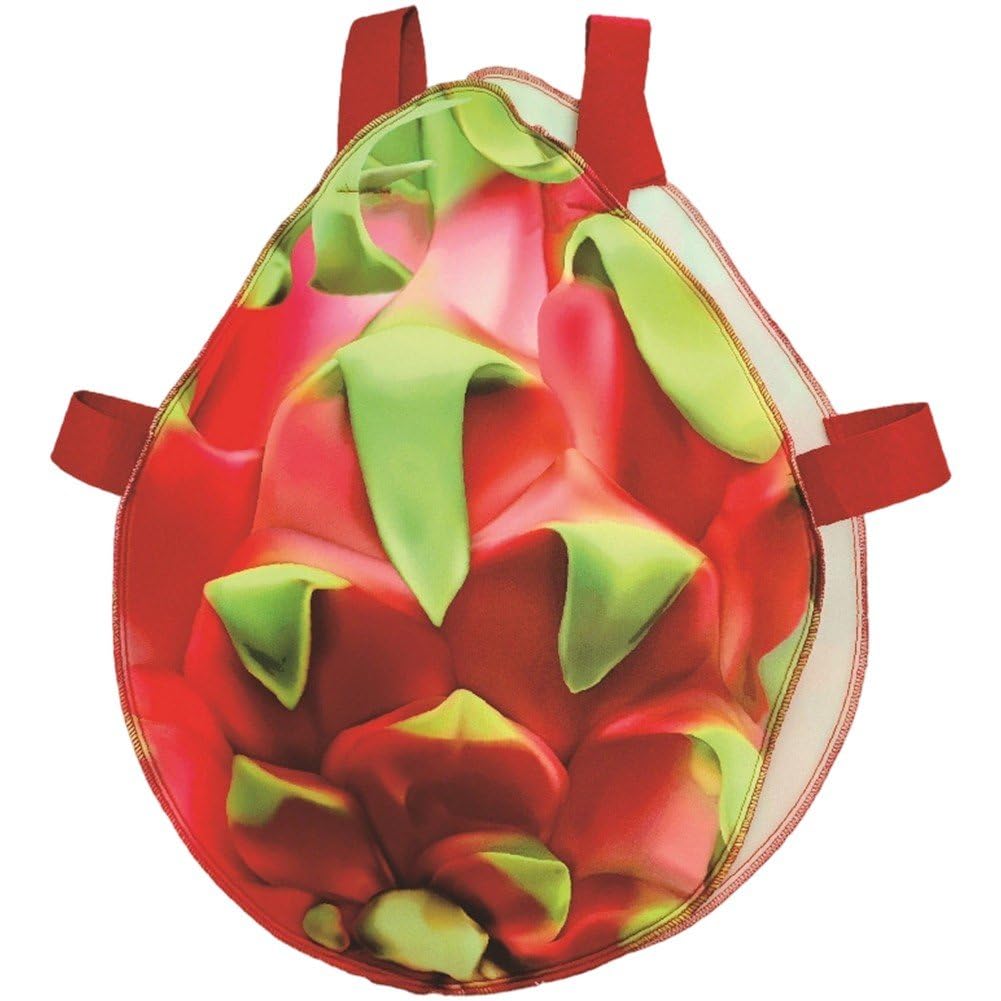 Fituenly 1PC Novelty Fruit Outfit Adult Cosplay Costume – Show Party Events Fruit Performance Costume, One Size Unisex Jumpsuit(pitaya)