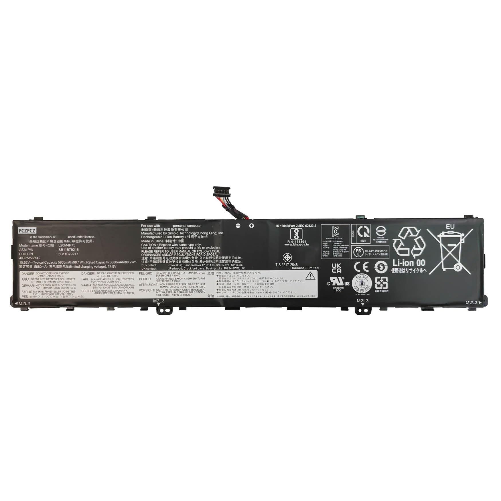 Amazon.com: FCZFCZ L20M4P75 Battery 90Wh 5805mAh Replacement for