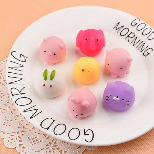 Miniatura 5 de KUUQA 20 piezas de juguetes de animales para apretar, gatos, conejos, pandas, juguetes para aliviar el estrés, rellenos de huevos de Pascua, regalos