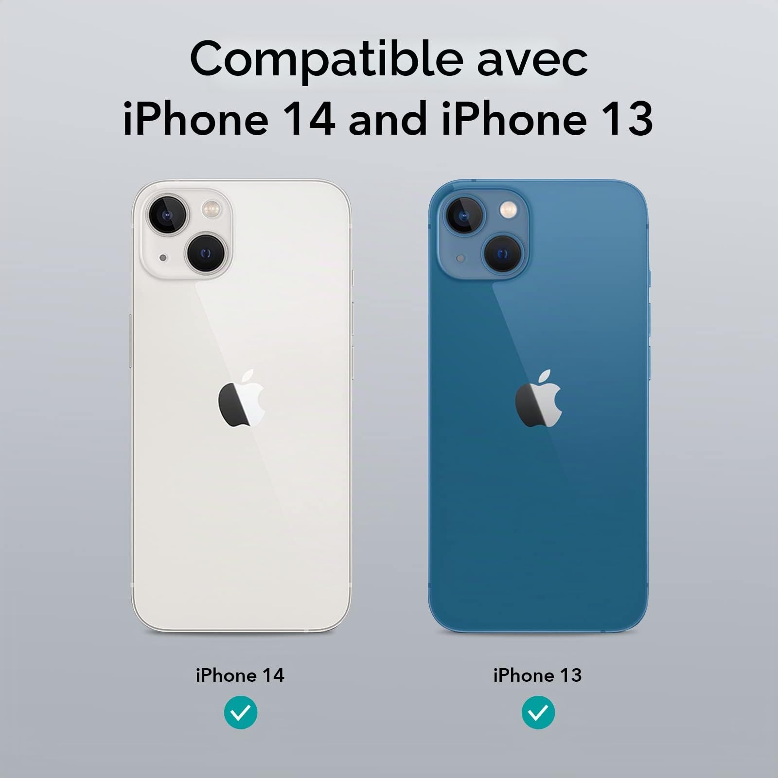ESR Coque Magnétique pour iPhone 14/iPhone 13, Compatible avec MagSafe, Hybrid Coque pour iPhone 14/13 avec HaloLock, Protection Antichoc Militaire, Dos Anti Rayures, Transparent