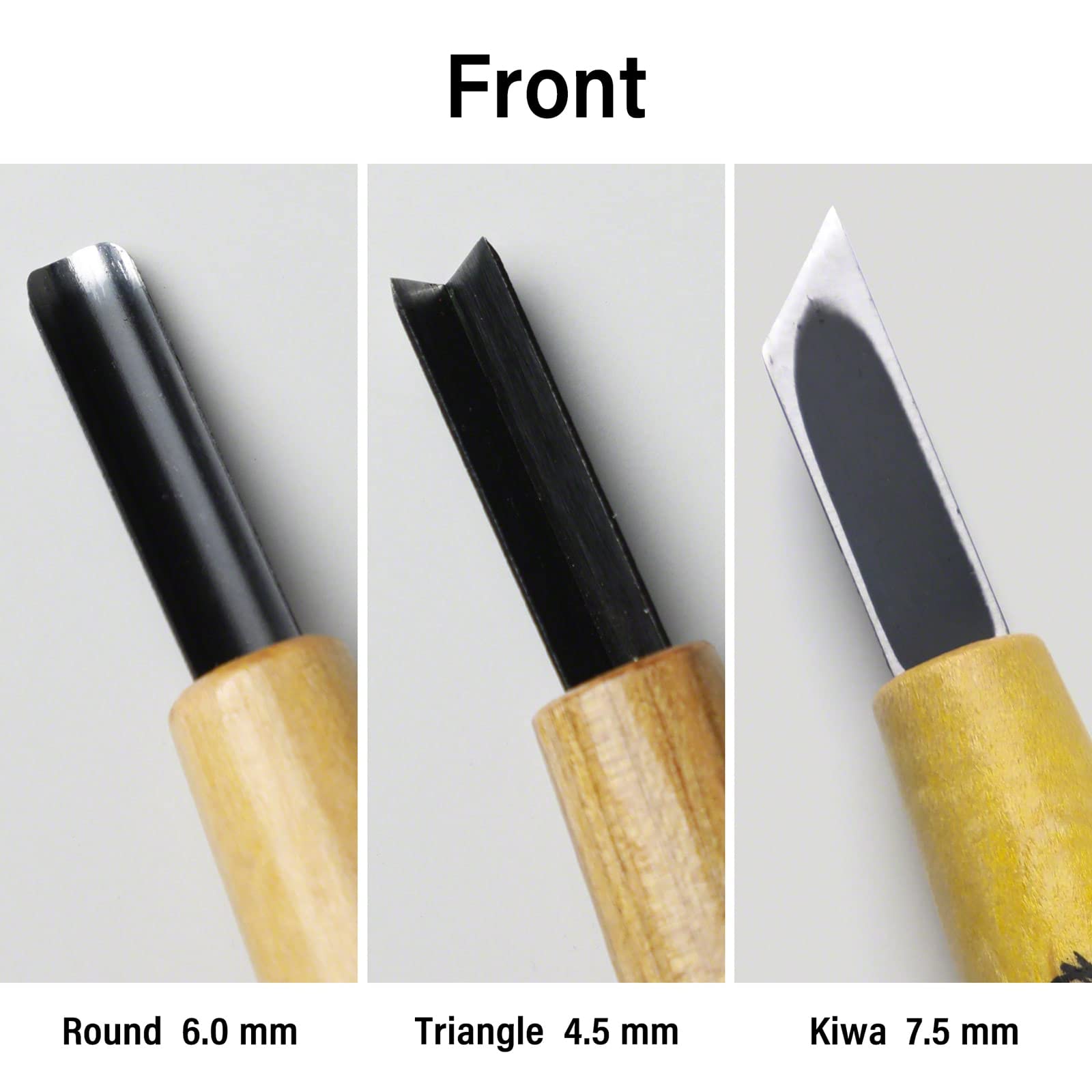 Wazakura Set di Attrezzi per la Creazione di Jin e Shari per Bonsai con Sgorbia Rotonda, Smussato a Singolo Angolo e a V, Lavorazione del Legno (Kit da 3 Pezzi per Jin e Shari per Bonsai)