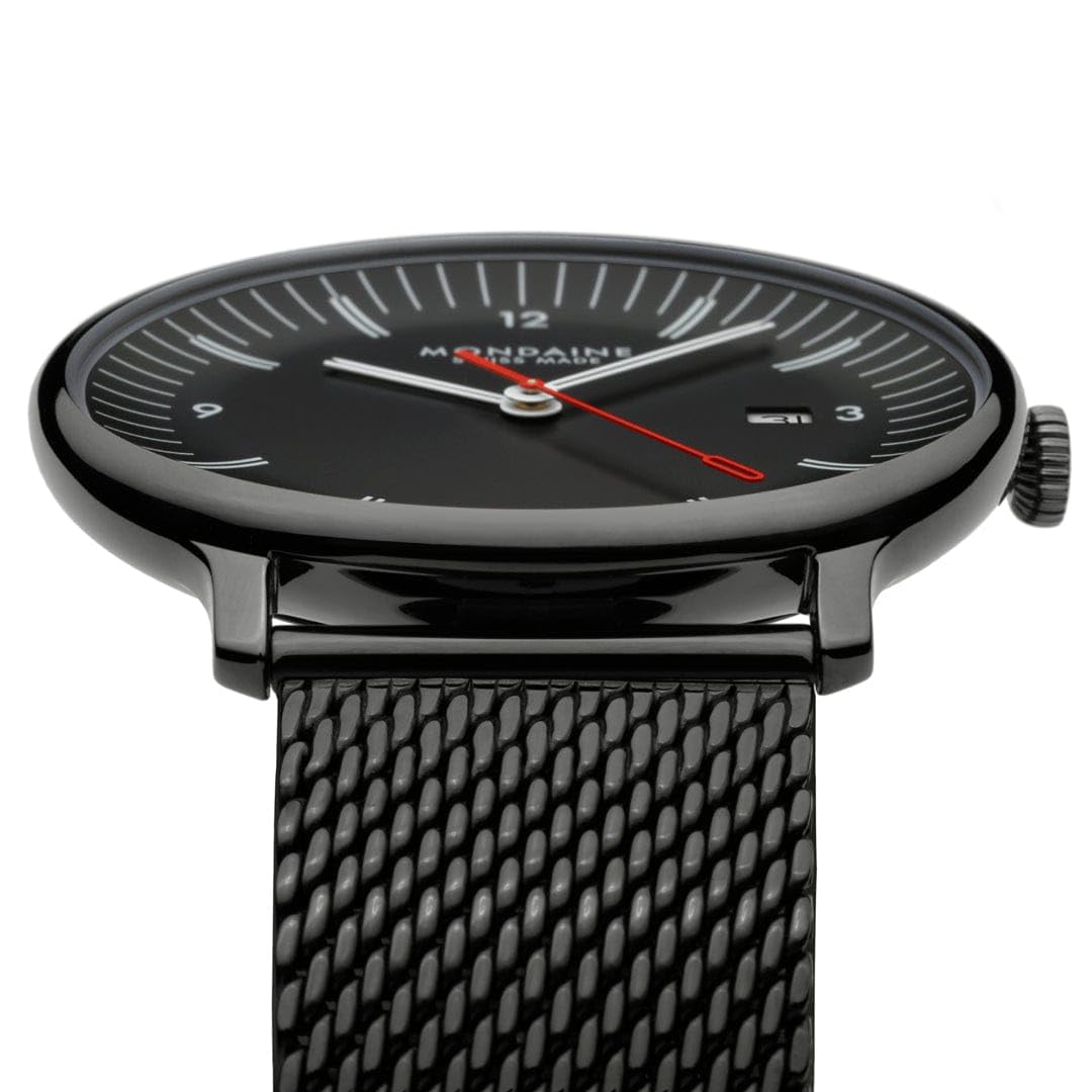 Mondaine Doppio Herrenuhr 41mm, Schweizer Quarzwerk, Saphirglas, Edelstahl, 5 ATM wasserdicht, Nachhaltig, Eleganz & Tradition