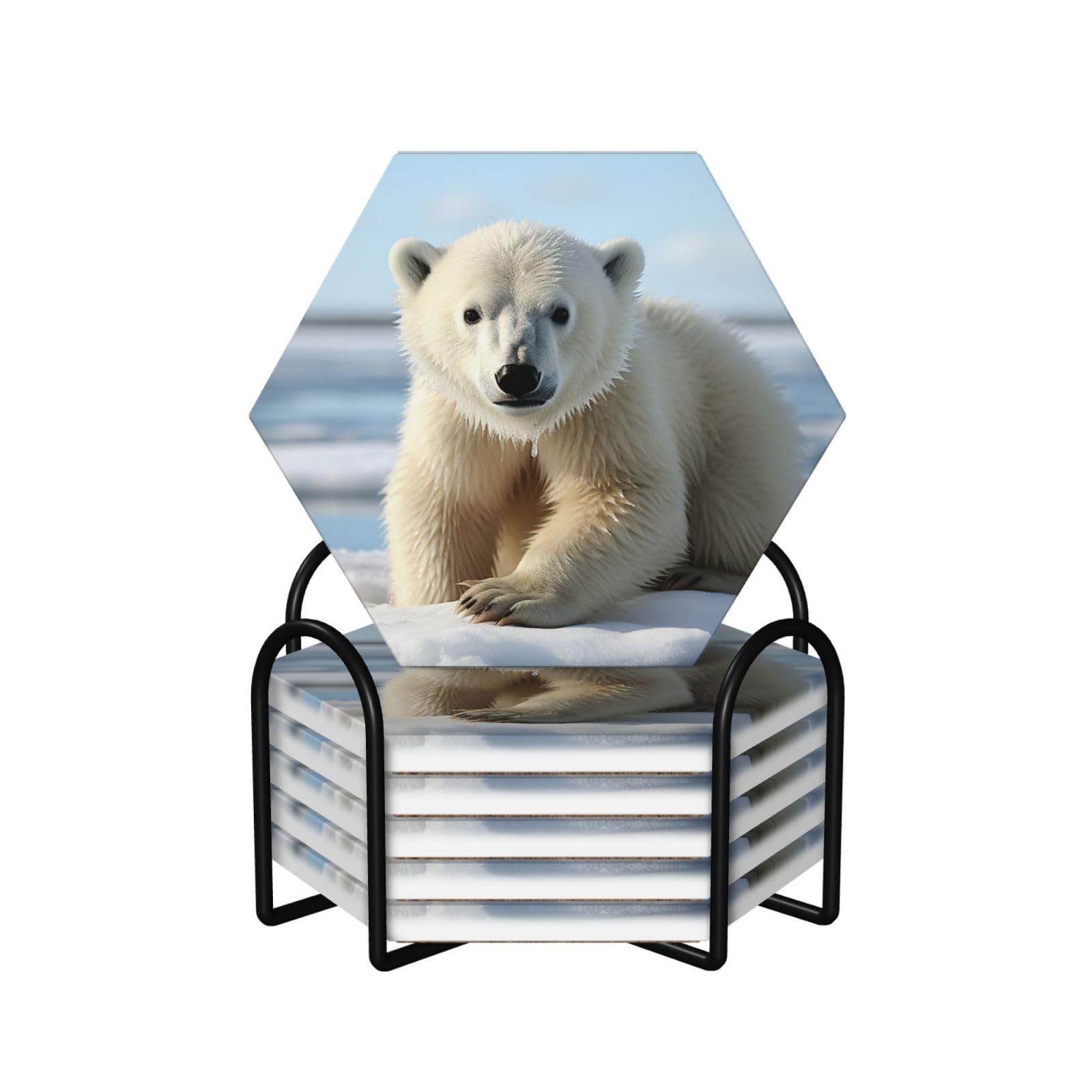 Dessous de verre ours polaire pour vos apéritifs entre amis et repas de fête