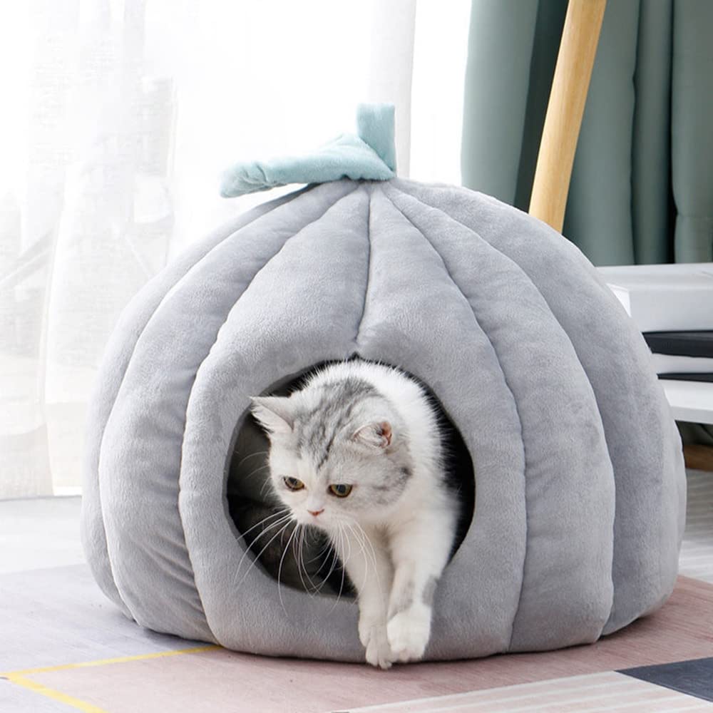 Amazon.co.jp: 猫 ハウス ドーム型 もこもこ カボチャ ペットハウス
