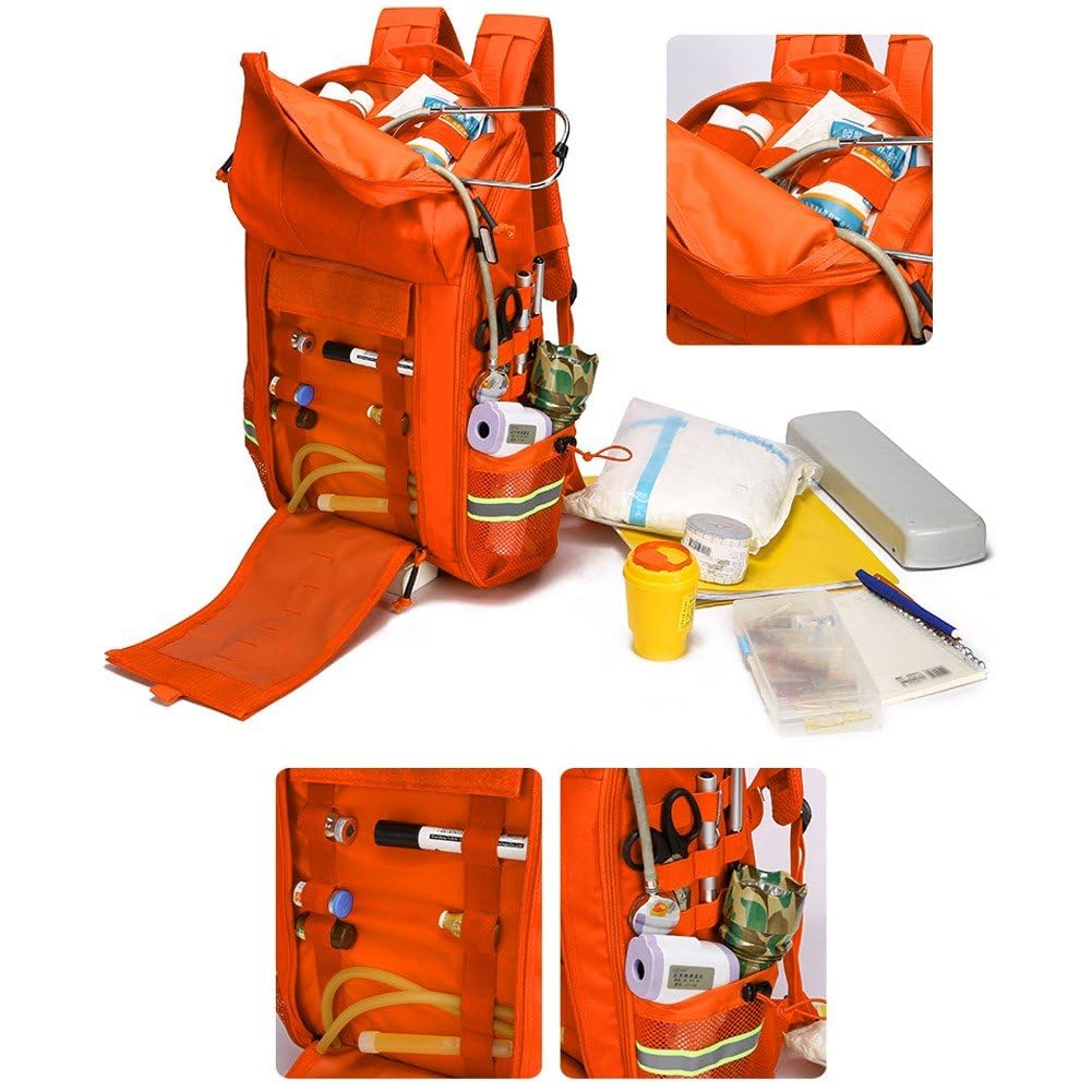 Mochila De Primeros Auxilios Vacía, Bolsa De Emergencia, Mochila Médica, Equipo De Respuesta a Emergencias para Estudiantes De Enfermería, Terapeutas Y Médicos (Mochila).