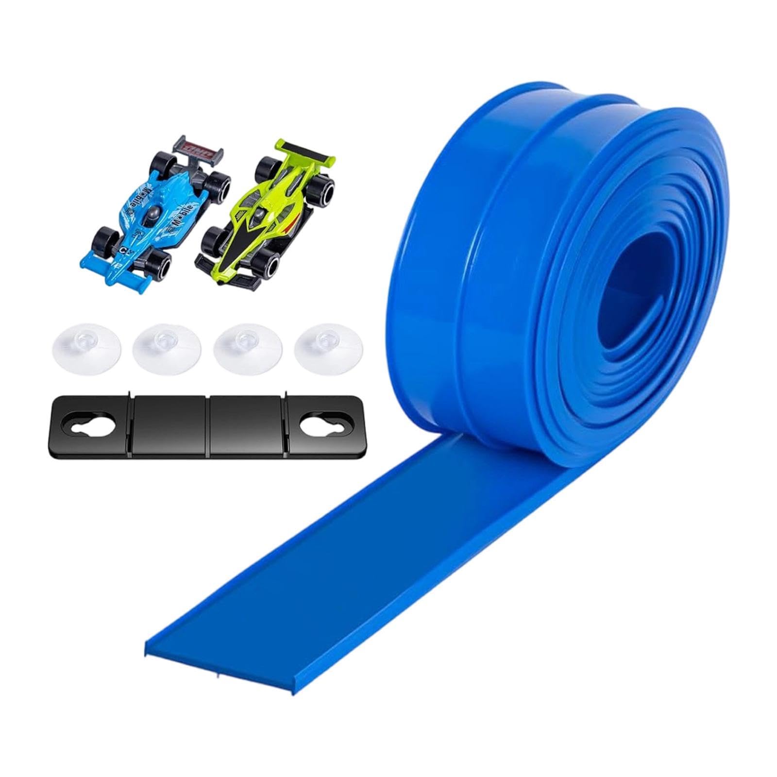 Pista de Carreras para Coches Multifuncional Ligera Y Sencilla con 2 Coches, Pista de Carreras de Juguete Roja, Azul