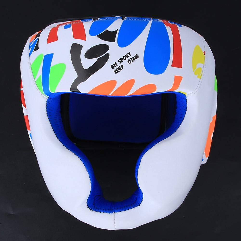 Tbest Casco da Boxe, Casco da Allenamento per Taekwondo Casco da Boxe per Bambini(Bianca) Attrezzatura sportiva per bambini Accessori Per Modelli Di Auto