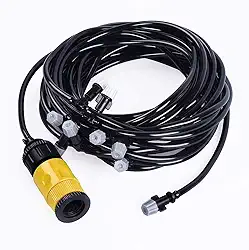Kit de Irrigação Mangueira Climatizadora Nevoa Sistema Irrigacao 10 M Jardim Quintal Grama